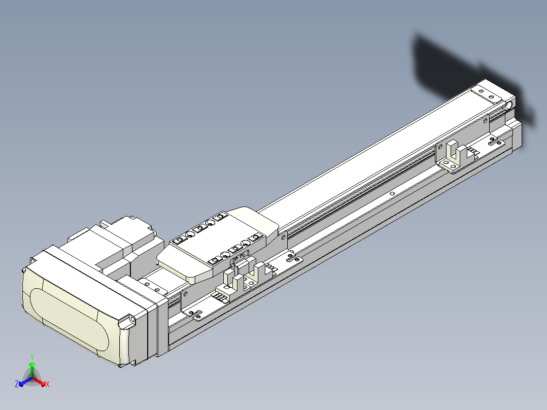 滚珠丝杠直线轴内置导轨TPA-GCR-40-1210C-L200-MR-M10-N3主视图
