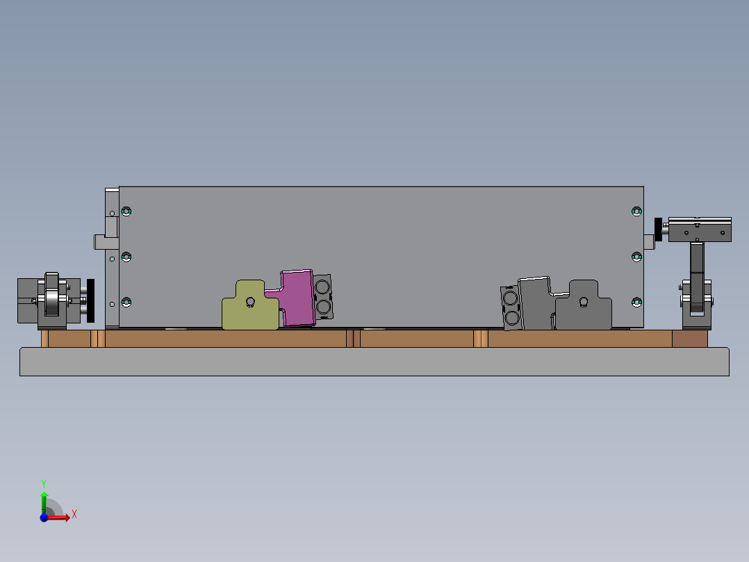 铝型材加工工装夹具（sw16可编辑+工程图）前视图