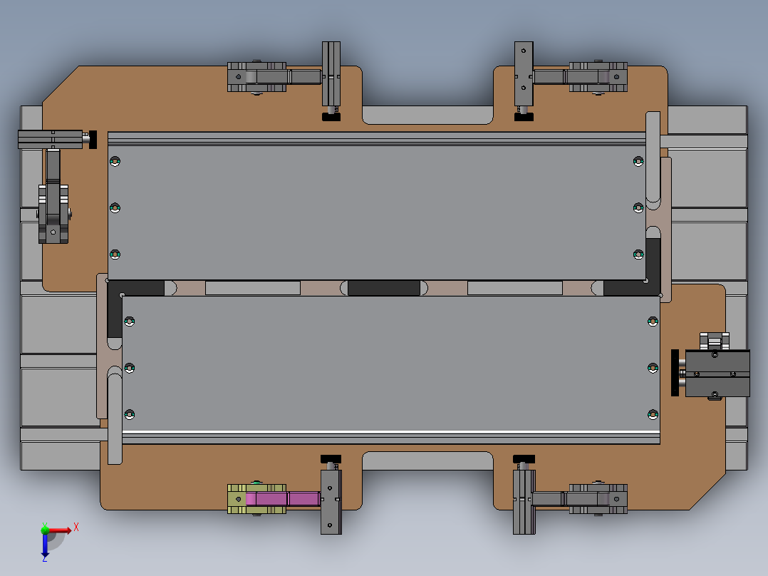 铝型材加工工装夹具（sw16可编辑+工程图）俯视图