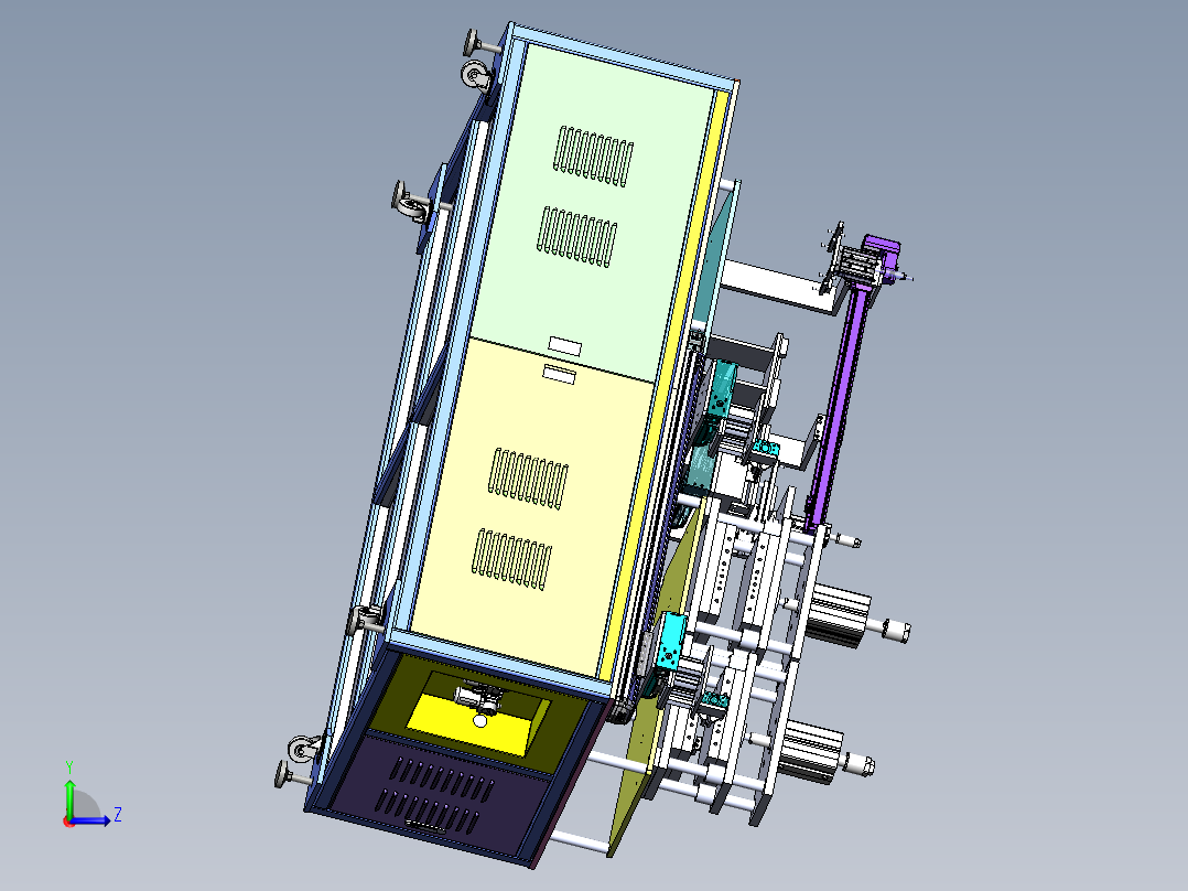 薄膜热起凸自动机（sw19可编辑+工程图）左视图