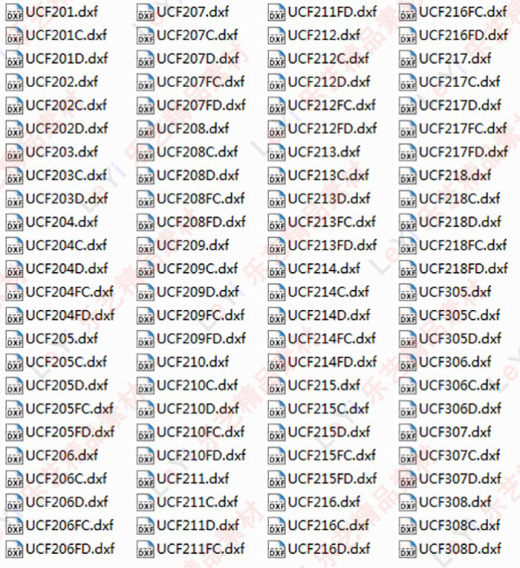 UCF轴承座图集标准件库CAD图纸机械设计dwg素材缩略图