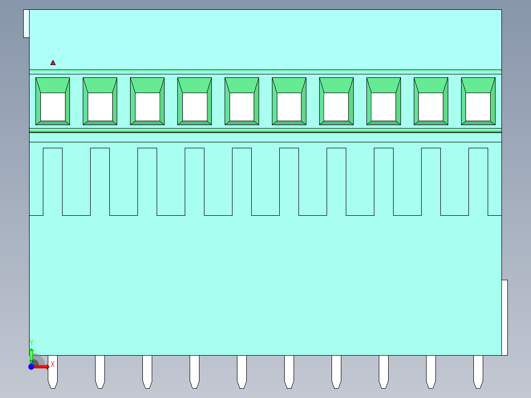 DEGSON DG500 系列 5.05.087.62mm 接线端子-DG500HH-5.0-10P-14-00AH前视图