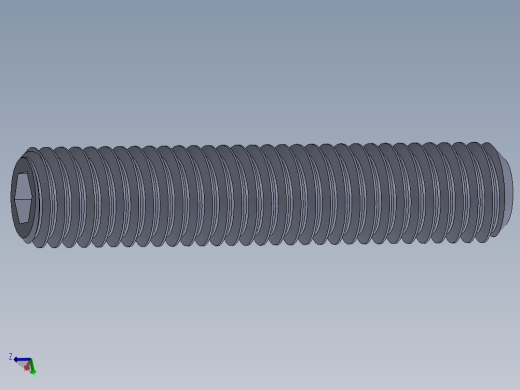 UNC 平头紧定螺钉-UNC SET SCREW 0.500 x2.500.SLDPRT