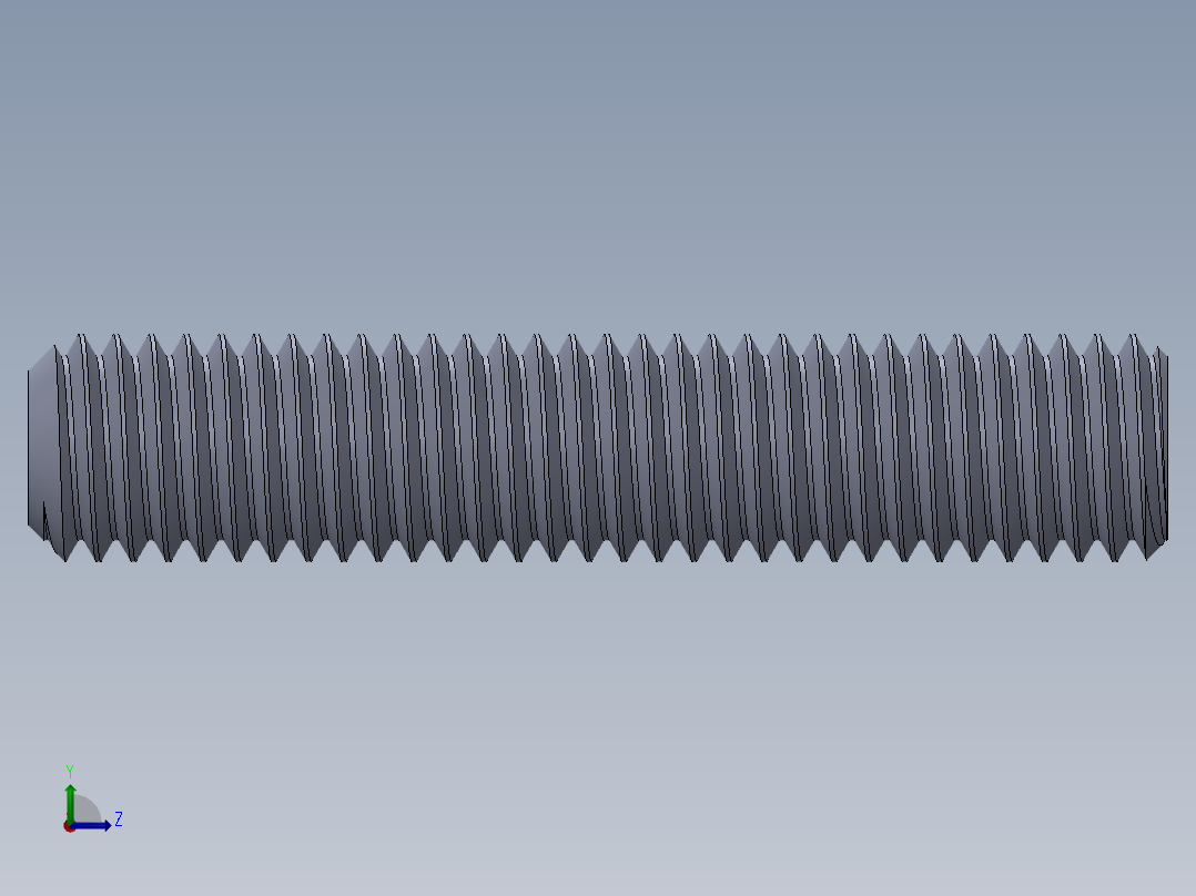 UNC 平头紧定螺钉-UNC SET SCREW 0.500 x2.500.SLDPRT左视图
