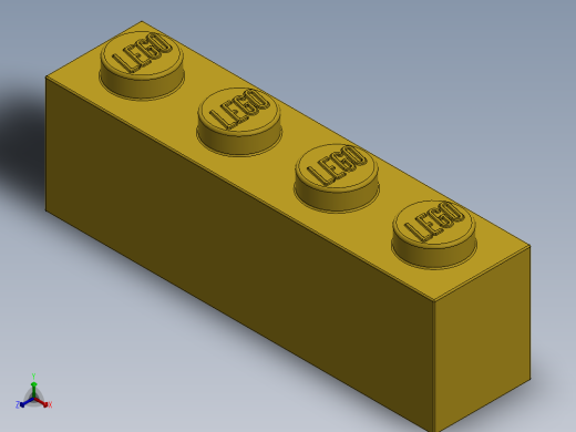 乐高套装 4421基本积木-301024 Bright Yellow Brick 1 x 4.SLDPRT