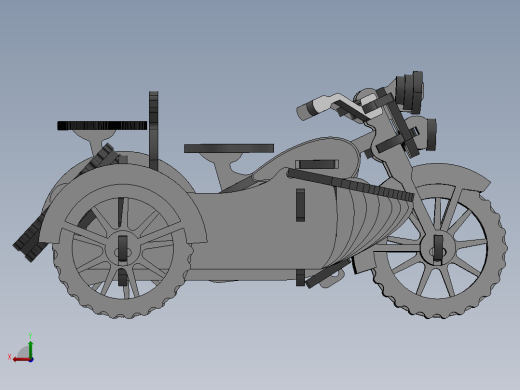 激光下料拼图摩托车CAD-SolidWorks-X_T格式后视缩略图