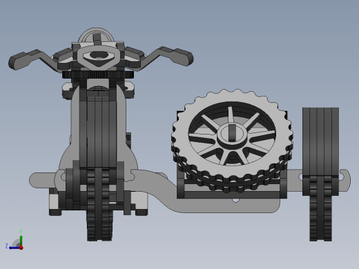 激光下料拼图摩托车CAD-SolidWorks-X_T格式右视缩略图