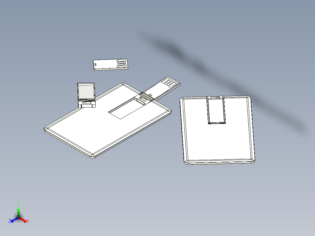 UDP U盘卡u盘正等轴测图