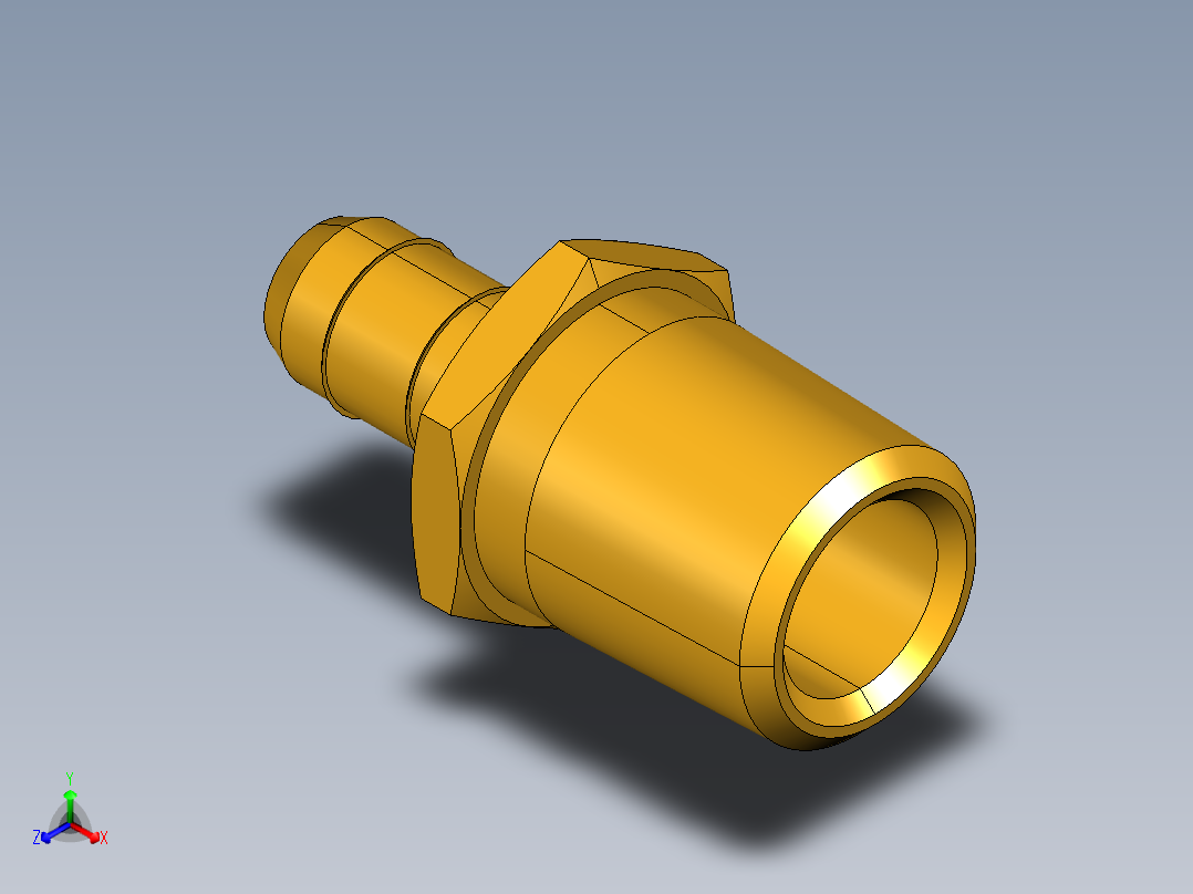 工业通用螺蚊管倒齿式工业硬管接头Male Connector 28-6-4主视图