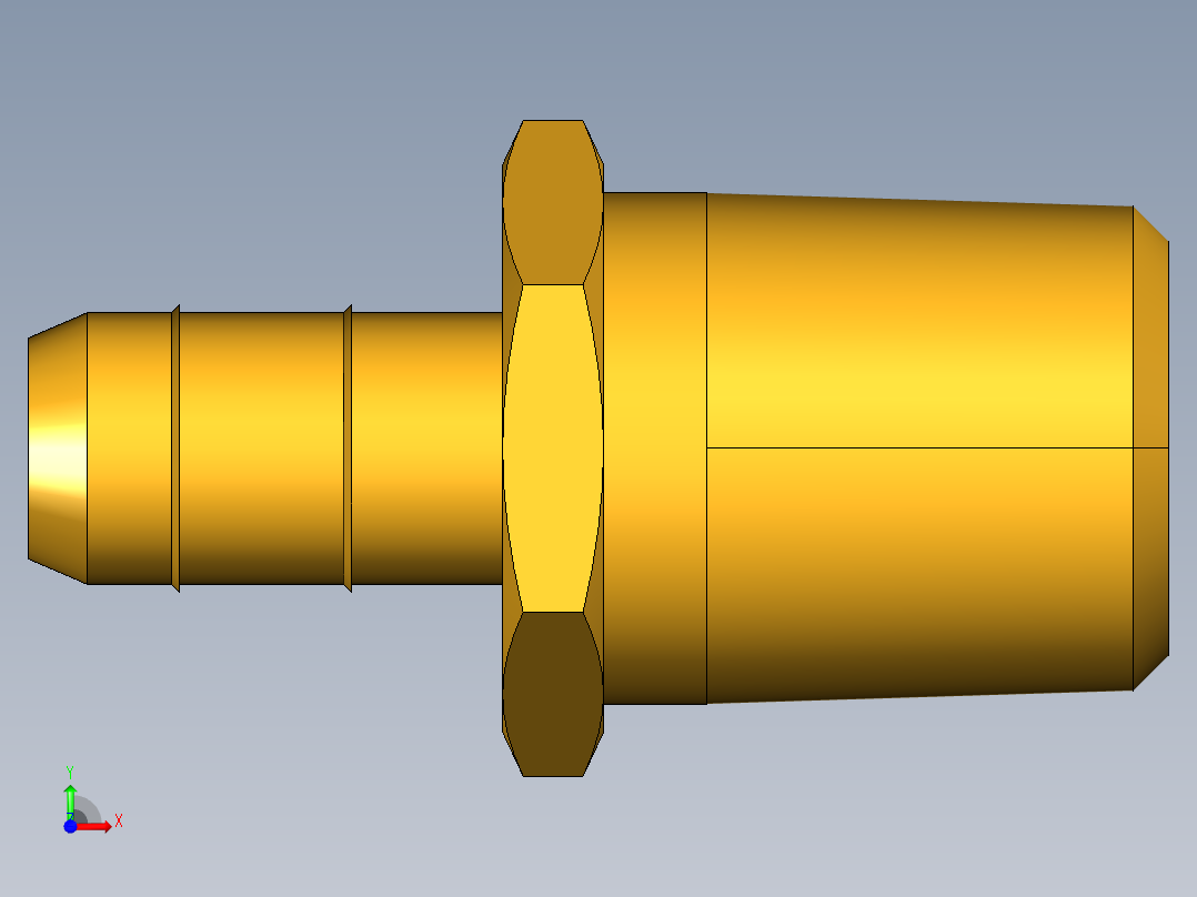 工业通用螺蚊管倒齿式工业硬管接头Male Connector 28-6-4前视图