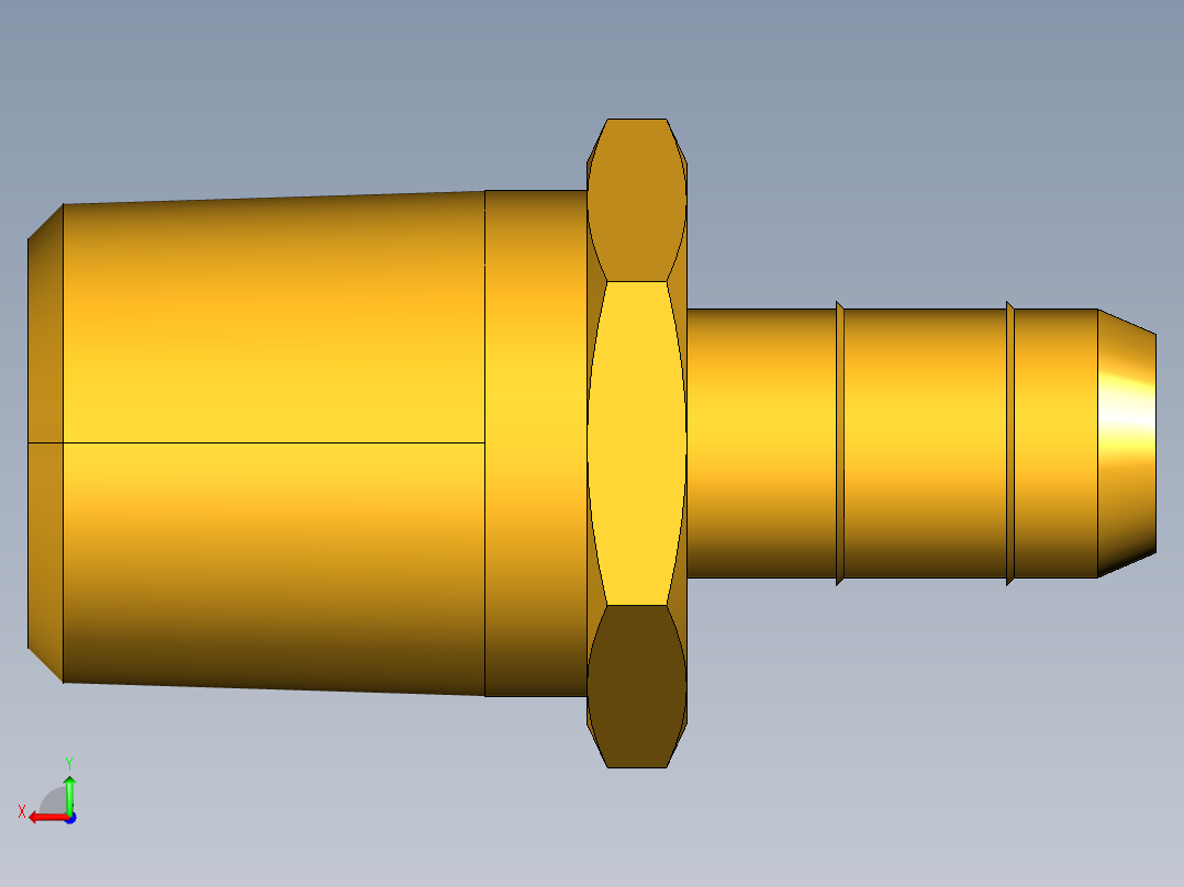 工业通用螺蚊管倒齿式工业硬管接头Male Connector 28-6-4后视图