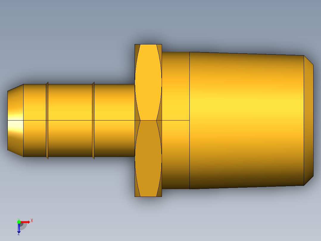 工业通用螺蚊管倒齿式工业硬管接头Male Connector 28-6-4俯视图