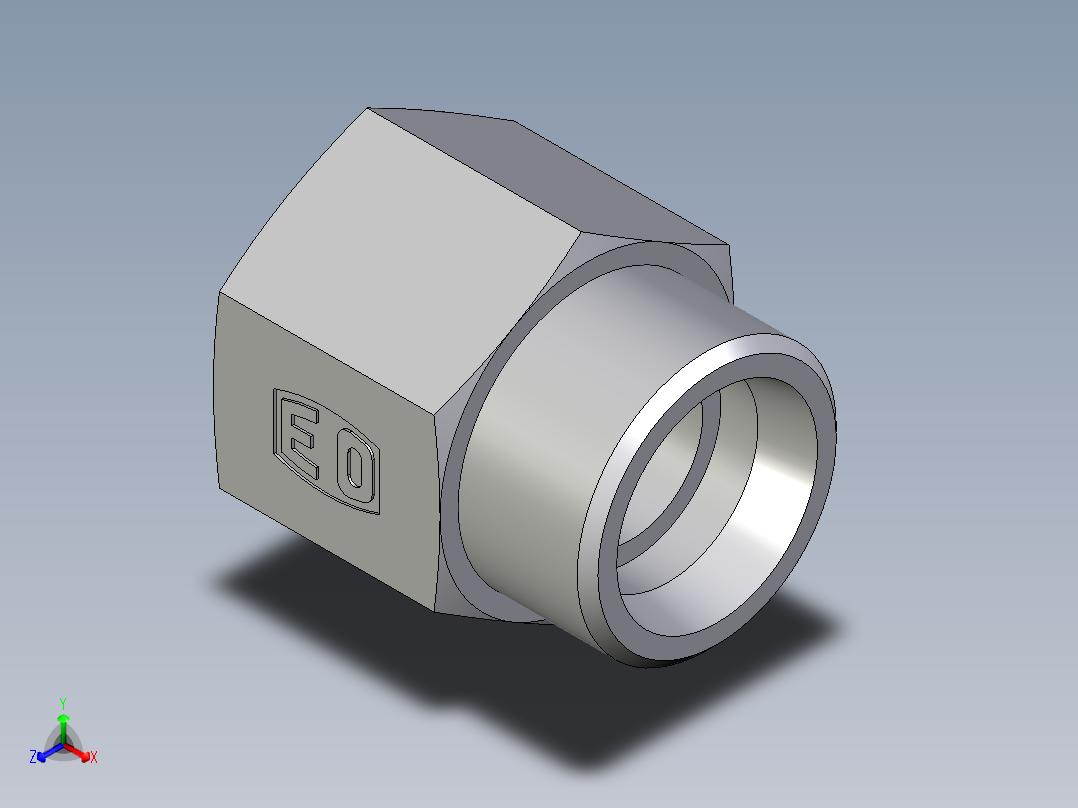 卡套式工业通用硬管接头EO_Swivel_connector_GAI25SR71X正等轴测图