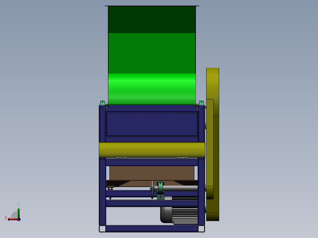 花生脱壳机设计后视图