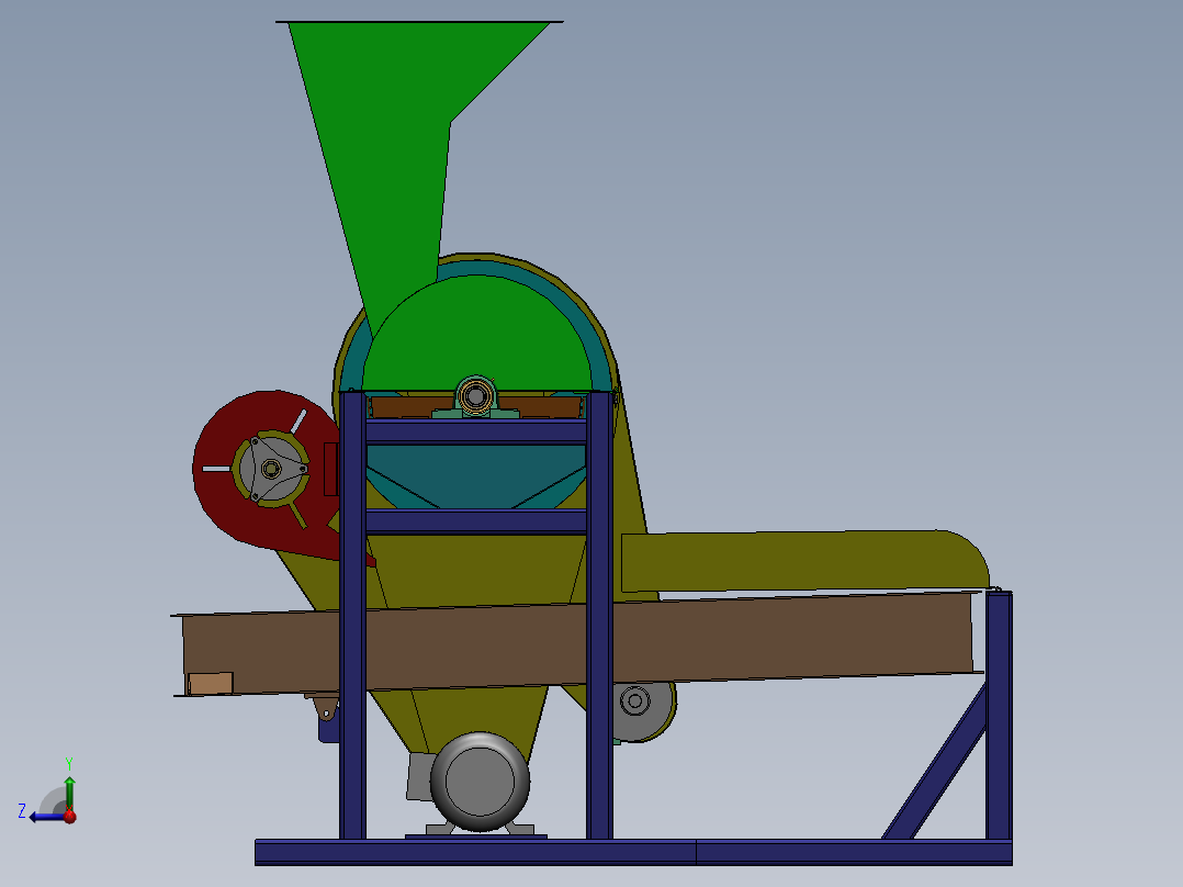花生脱壳机设计右视图