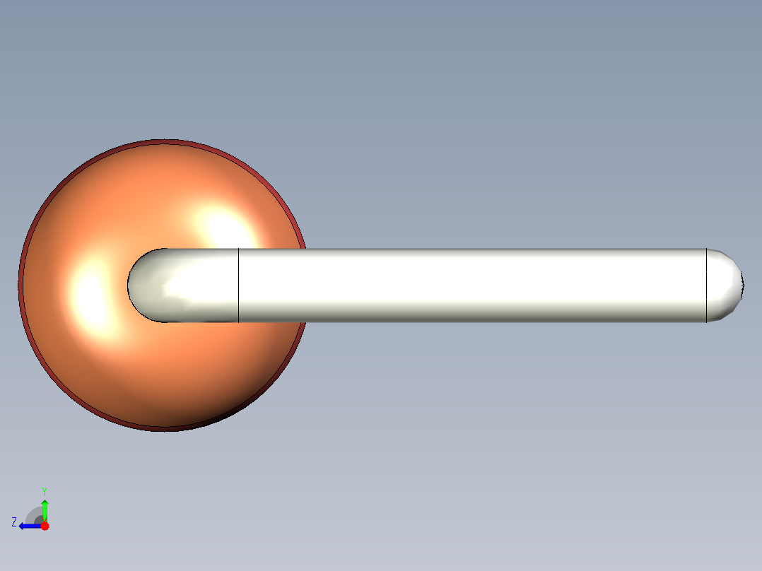电阻器，小尺寸，金属膜型，通孔版水平放置右视图