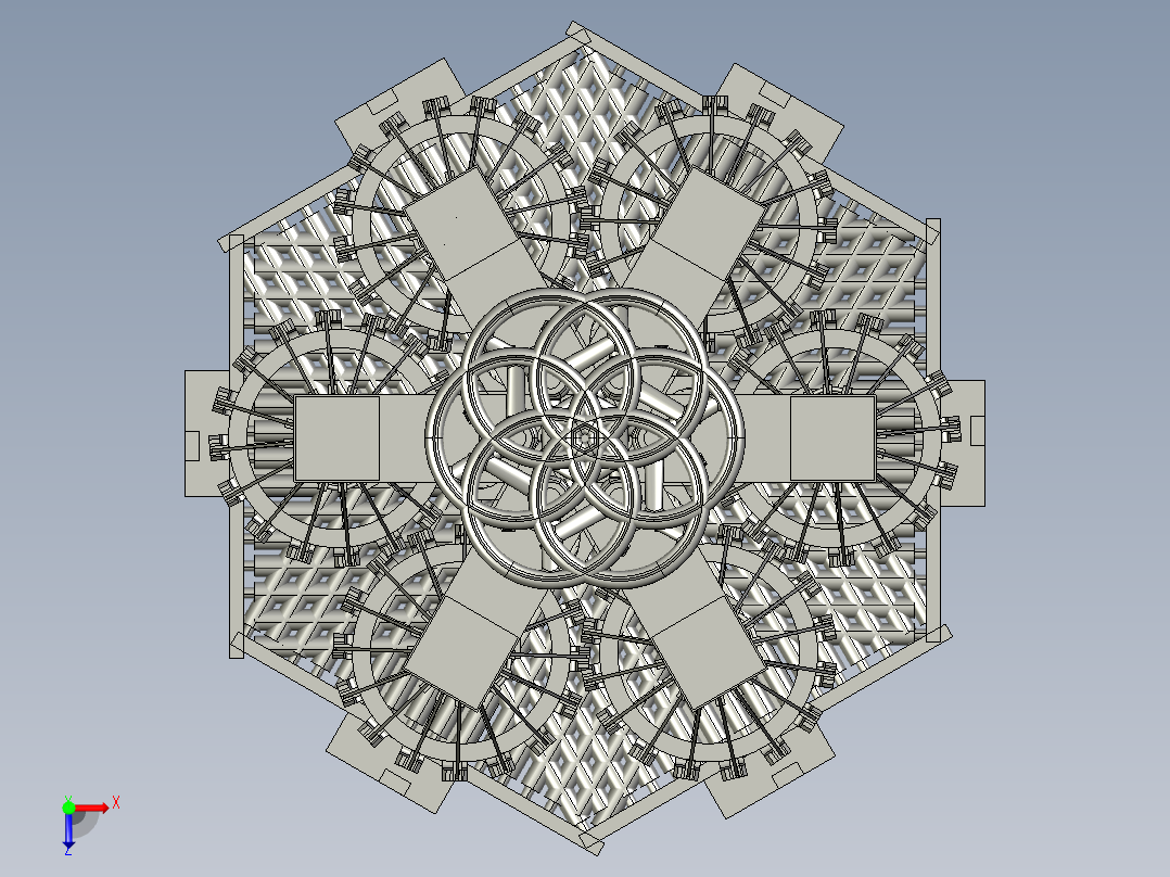 气动夹罗盘设备俯视图