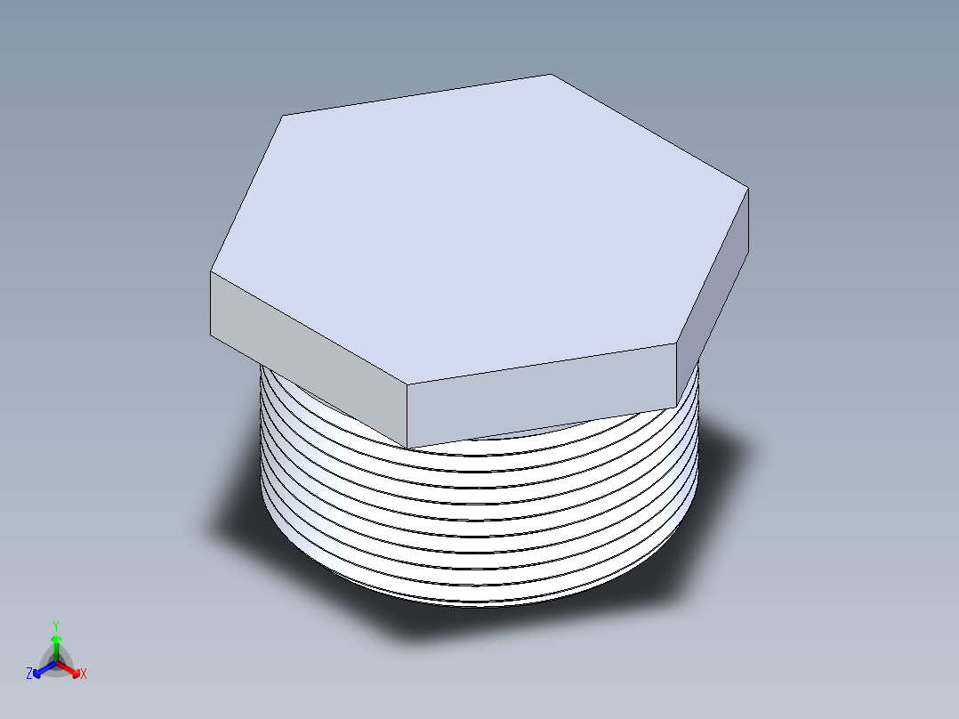 CPVC管件22-Sch80_Plug_MPT_9850-015_1.5in主视图