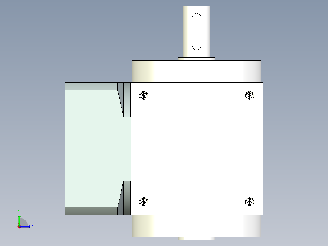 换向器PW90单轴-1 19-70-90-M6.stp左视图