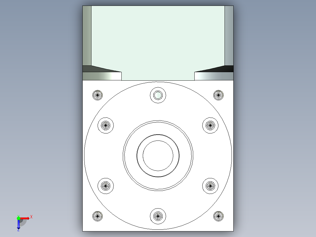 换向器PW90单轴-1 19-70-90-M6.stp俯视图