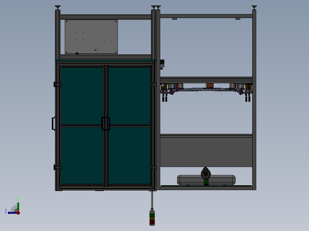 汽车天窗装配线PA40(OFFLINE导轨铆接工位）sw16可编辑+工程图右视图