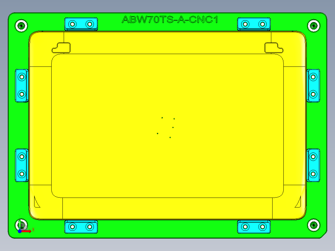ABW70TS-A-笔记本CNC工装夹具三维模型CNC1-1203前视图