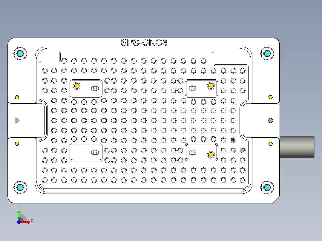 SPS-笔记本CNC工装夹具三维模型CNC3-0107前视图
