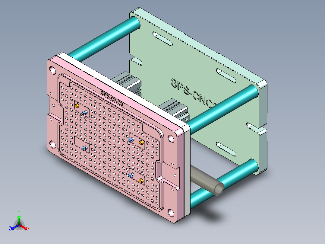 SPS-笔记本CNC工装夹具三维模型CNC3-0107正等轴测图