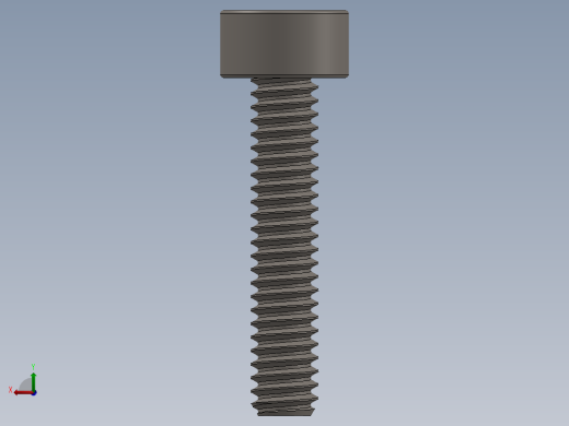 Screw_DIN_912_M2x10F_A2.SLDPRT公制内六角螺钉后视缩略图
