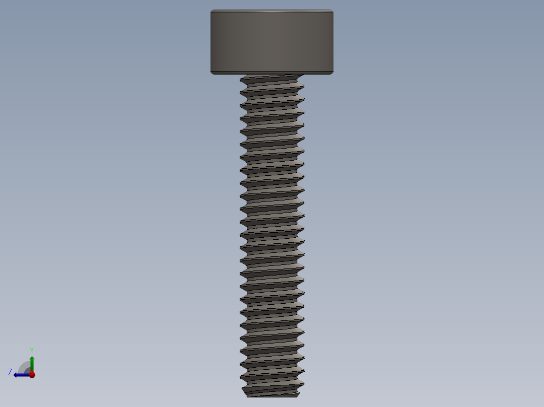 Screw_DIN_912_M2x10F_A2.SLDPRT公制内六角螺钉右视图