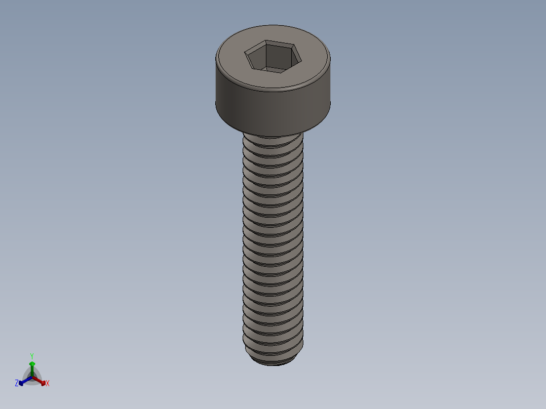 Screw_DIN_912_M2x10F_A2.SLDPRT公制内六角螺钉正等轴测图