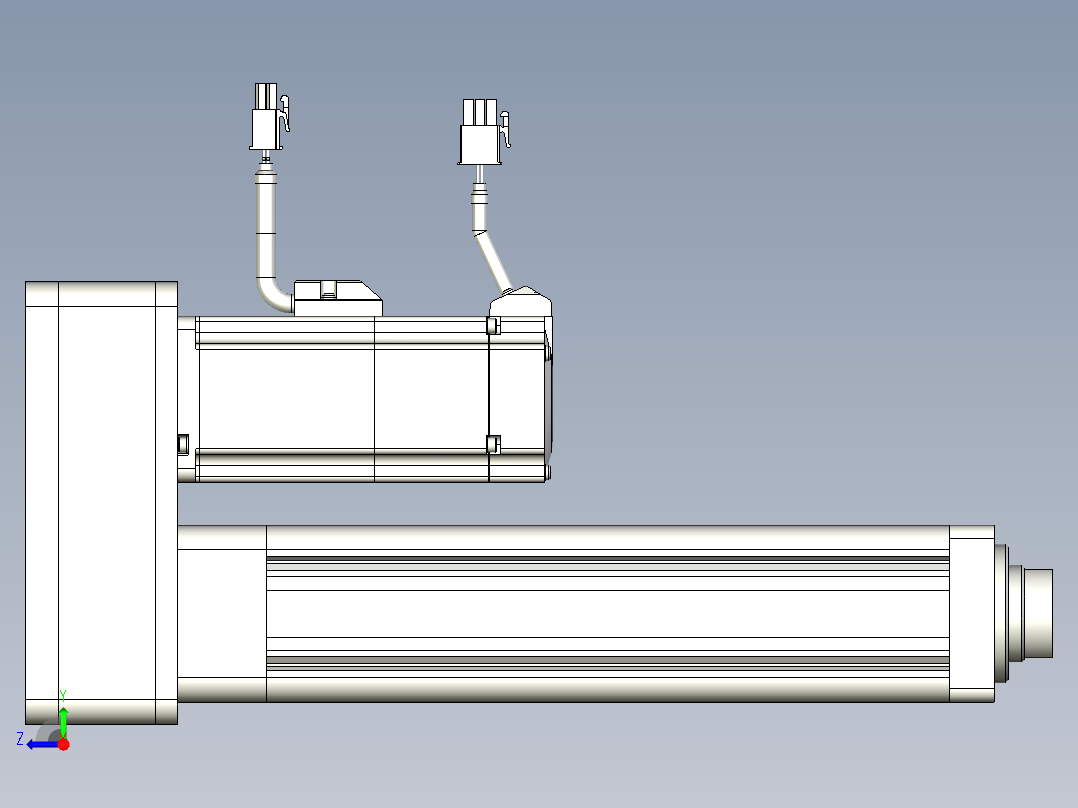 折返式电动缸右视图