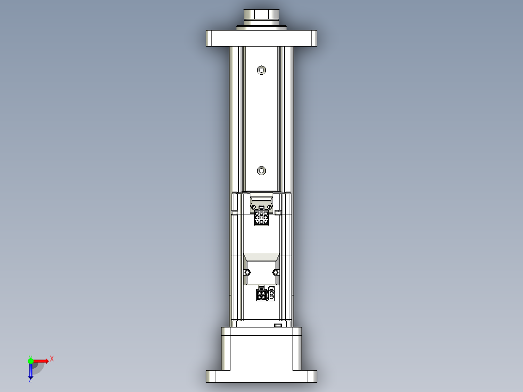 折返式电动缸俯视图