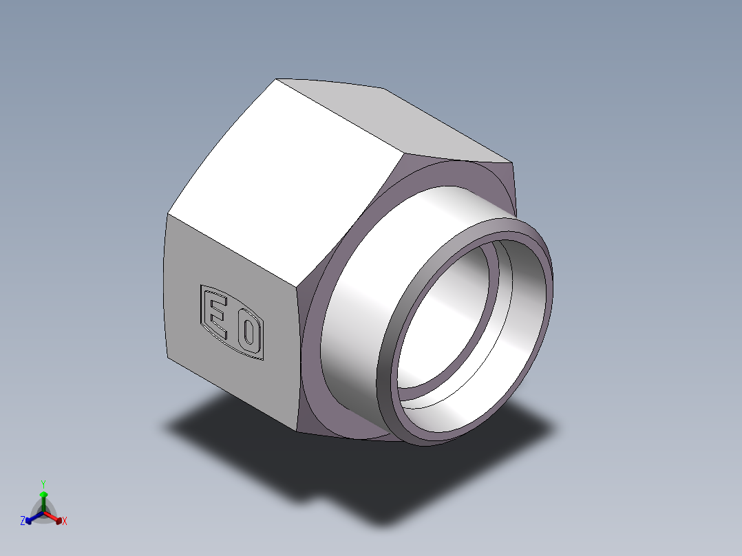直通内螺纹接头、5CM-45-42正等轴测图