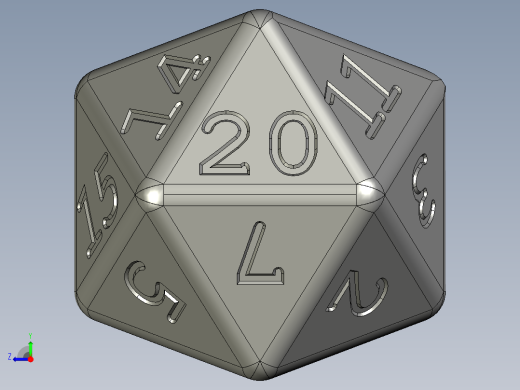D20 标准二十面体骰子右视缩略图