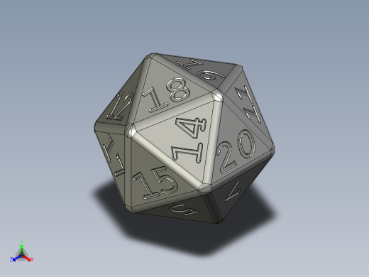 D20 标准二十面体骰子正等轴测缩略图