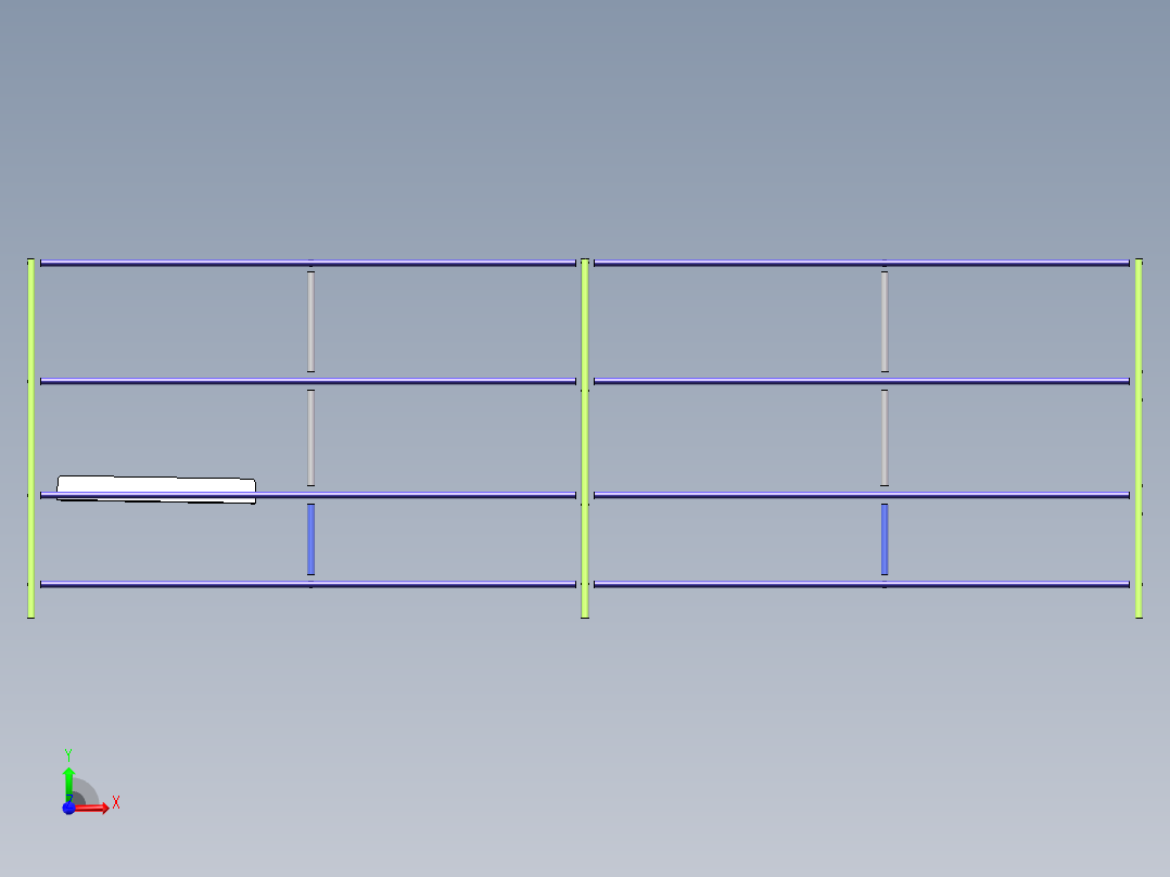 货架、4.5M 精益管流水线前视图