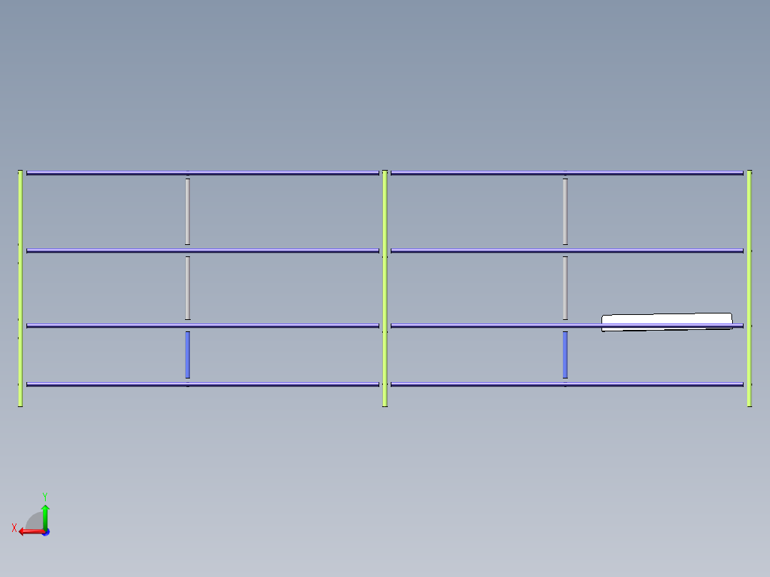 货架、4.5M 精益管流水线后视图