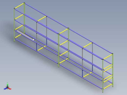 货架、4.5M 精益管流水线正等轴测缩略图