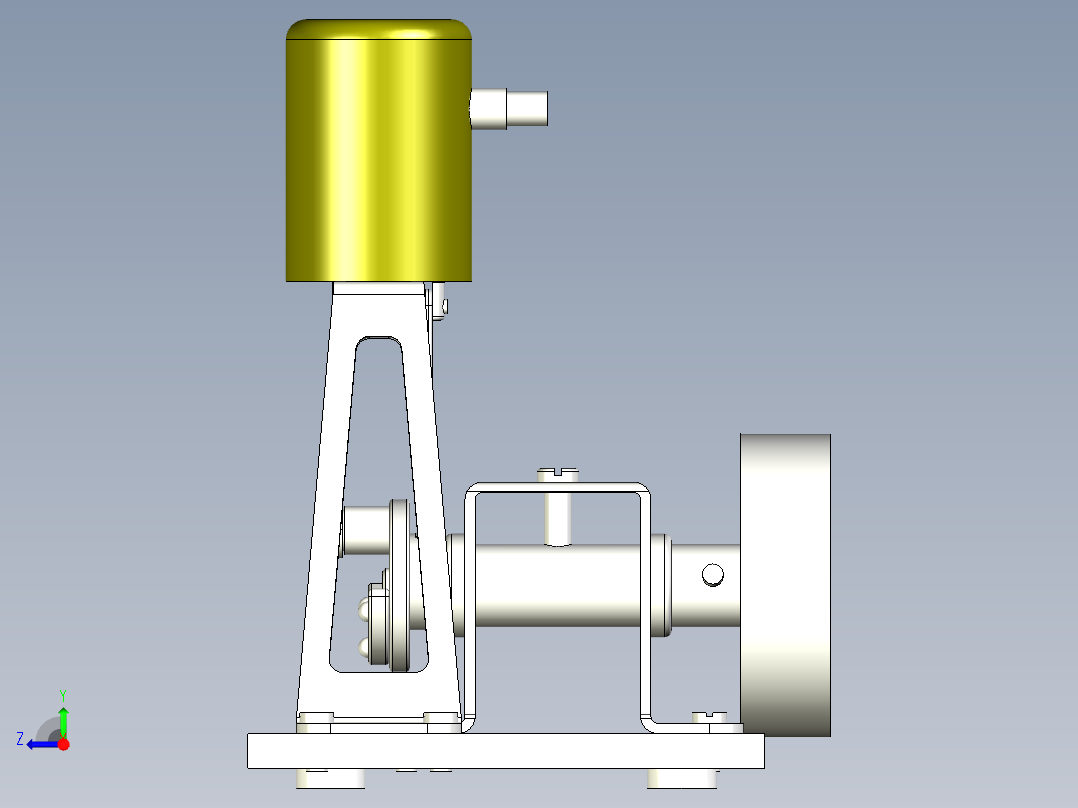 蒸汽机simple-steam-engine-6833-模型格式为 x_t右视图