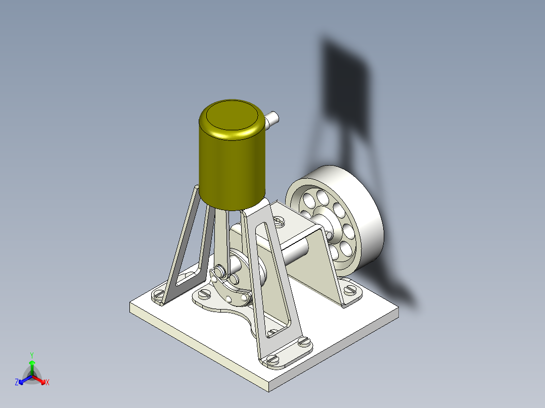 蒸汽机simple-steam-engine-6833-模型格式为 x_t正等轴测图