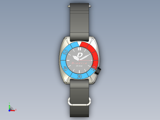 精工（潜水员）防水手表设计前视缩略图