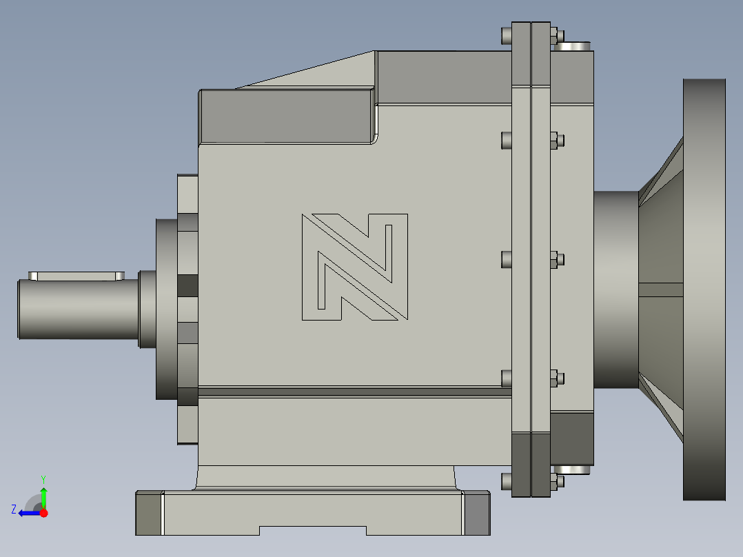 TRC01IEC系列斜齿轮减速机TRC01M01-63B5-382右视图
