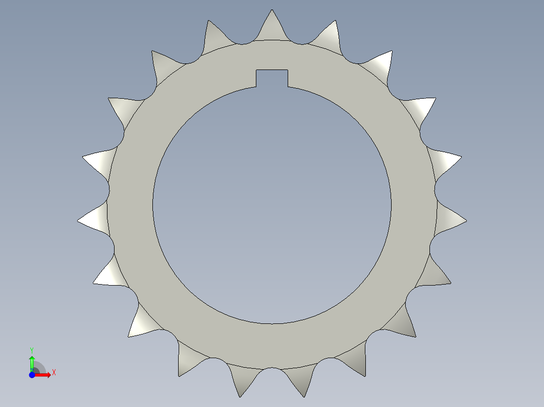 链轮-12A系列19齿前视图