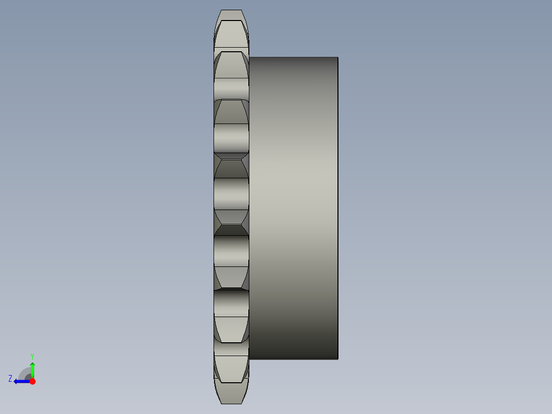 链轮-12A系列19齿右视图