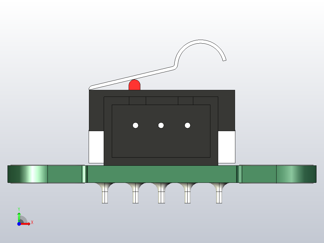 终点挡板(终点挡板-限位开关)前视图