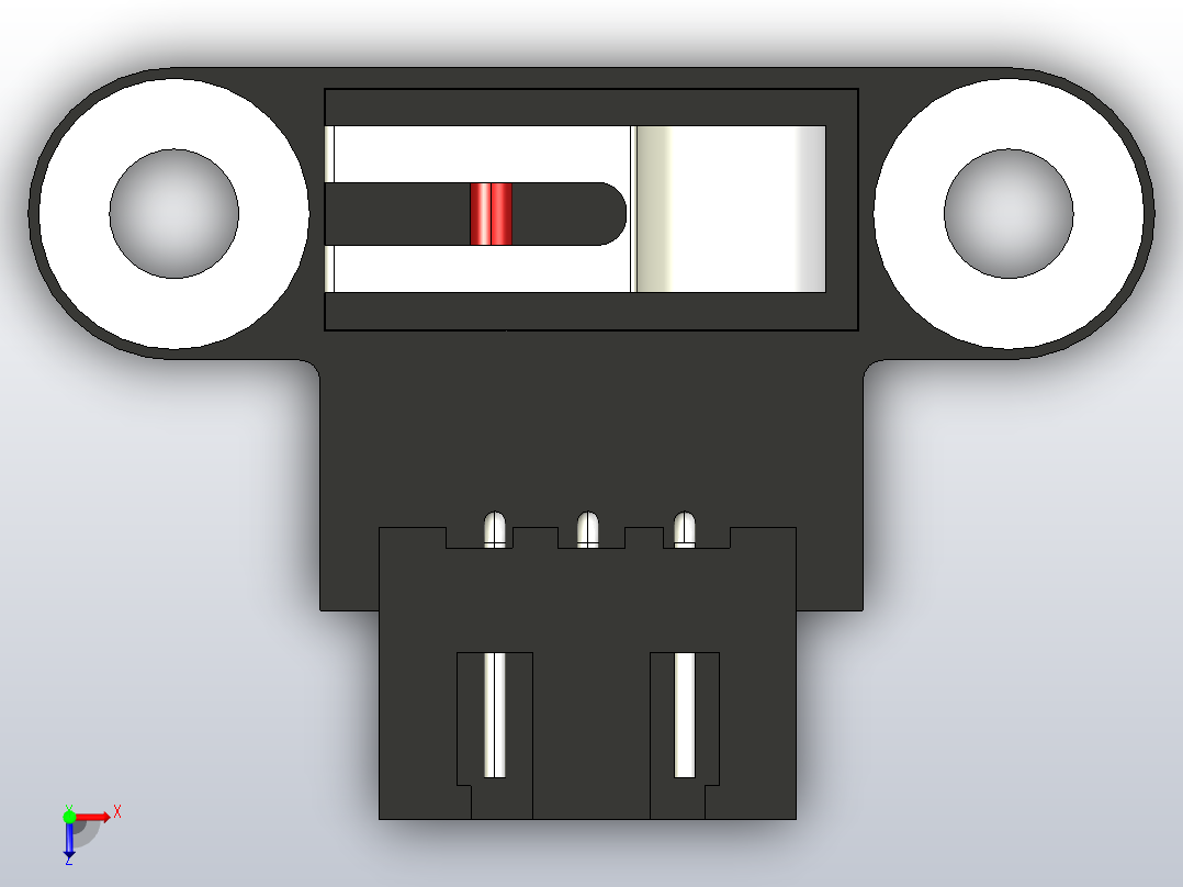 终点挡板(终点挡板-限位开关)俯视图