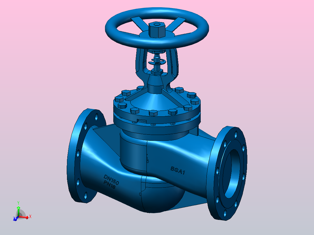 DN125波纹管截止阀主视图