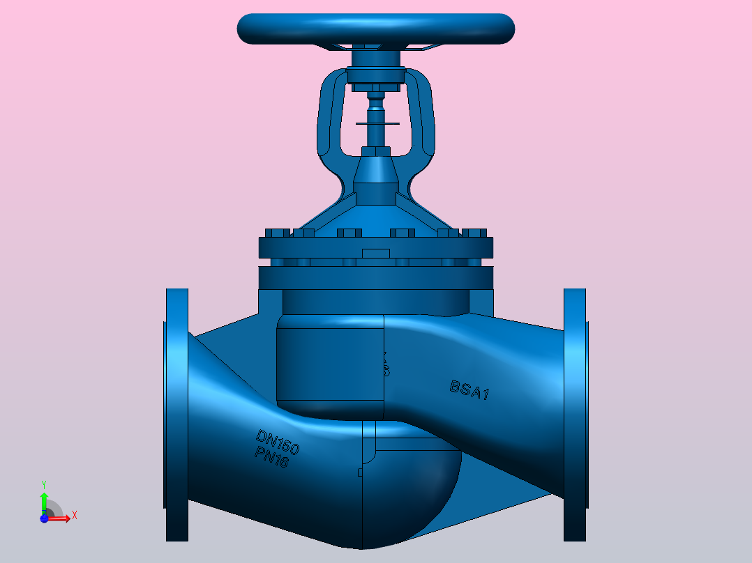 DN125波纹管截止阀前视图