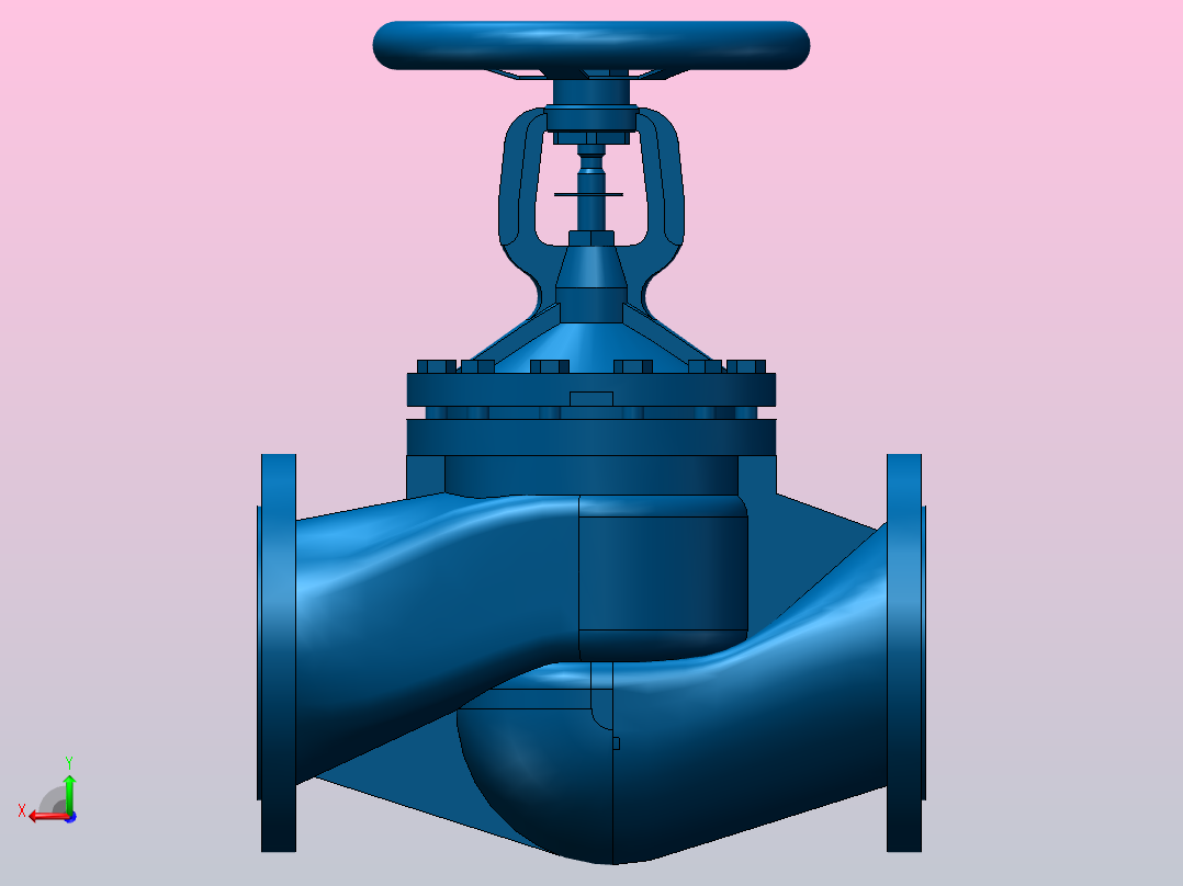 DN125波纹管截止阀后视图